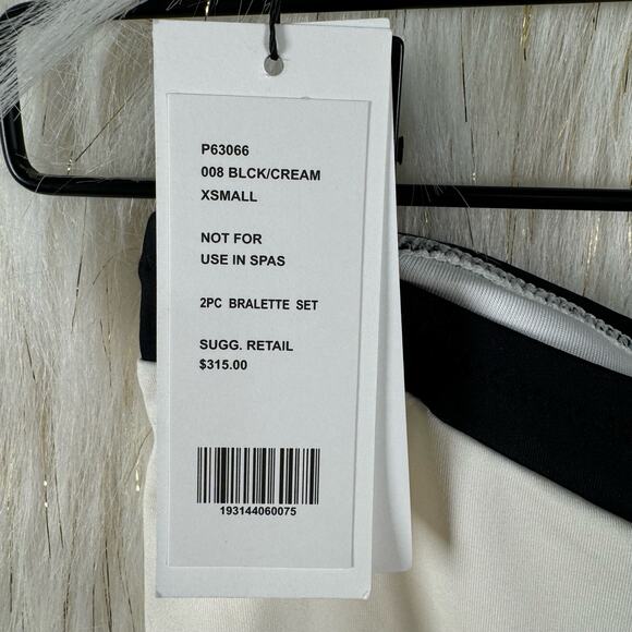 NEW PROENZA SCHOULER Colorblock Bralette Highwaist Bikini Swim Black Cream XS - Picture 10 of 13